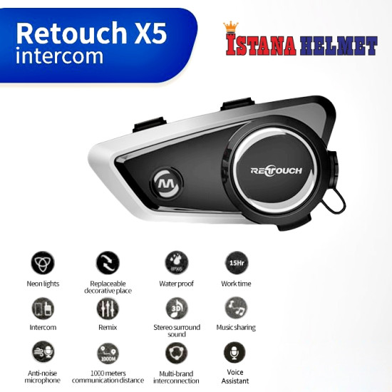 RETOUCH INTERCOM BT HEADET X5 1200MAH